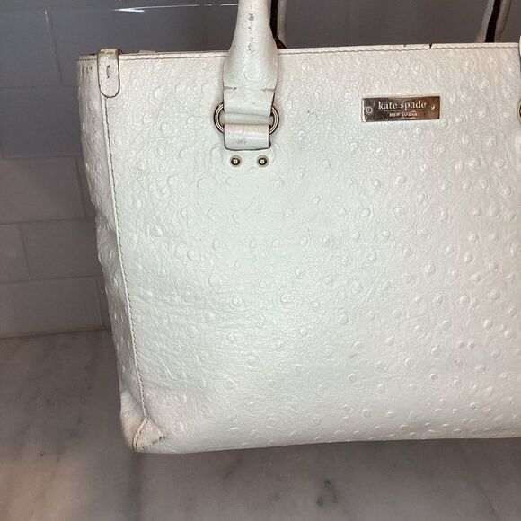 Kate Spade Wellesley Quinn Ostrich Tote Preloved - Picture 2 of 16
